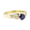 Image 1 : 1.40 ctw Blue Sapphire And Diamond Ring - 14KT Yellow Gold