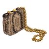 Image 3 : Tory Burch Black Leather Gold Gilded Pattern Small Shoulder Bag