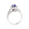 Image 4 : 1.66 ctw Sapphire And Diamond Ring And Attached Band - 14KT White Gold