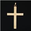 Image 3 : Large Antique Esemco 10K Rosy Yellow Gold Puffed Engraved Polished Cross Pendant