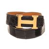 Image 1 : Hermes Black Leather Constance Belt