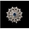 Image 2 : 2.28 ctw Fancy Greenish Blue Diamond Ring - 14KT White Gold