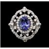 Image 2 : 2.46 ctw Tanzanite and Diamond Ring - 14KT White Gold