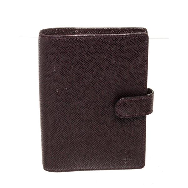 Louis Vuitton Maroon Taiga Leather Agenda PM Wallet