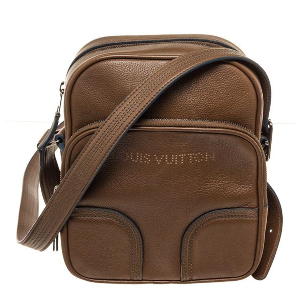 Louis Vuitton Brown Leather Bequia Trotter MM Shoulder Bag