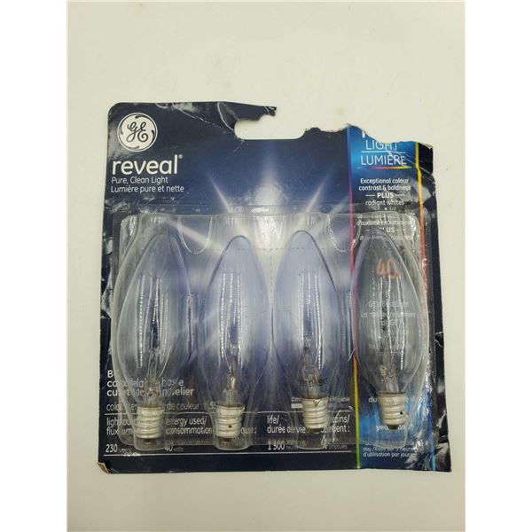 GE Reveal Light Bulbs (40w x 4)