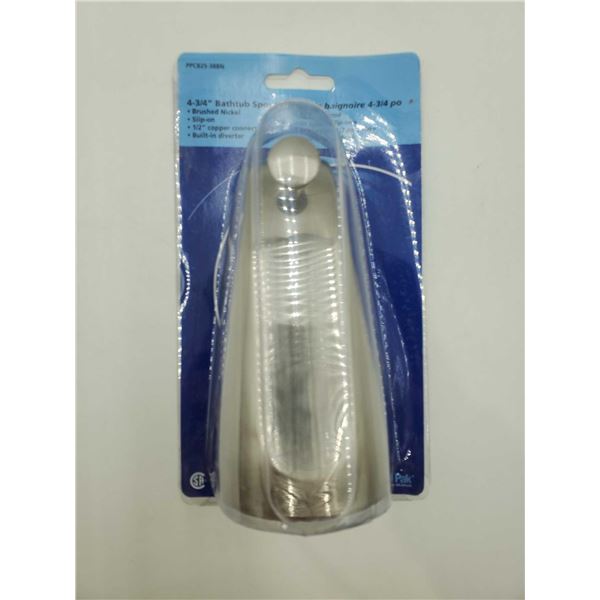 4-3/4in Bathtub Spout, Brushed Nickel