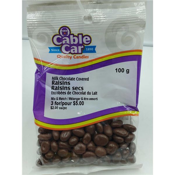 Cable Car Milk Chocolate Covered Raisins (100g x 6)