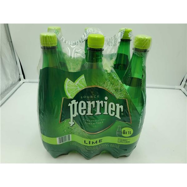 Perrier Lime Carbonated Natual Spring Water (6 x 1L)