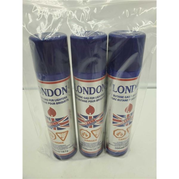 London Butane Gas for Lighters (3 x 300ml)