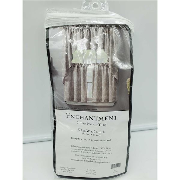 Enchantment 2 Rod Pocket Tiers Curtains (50in x 24in)