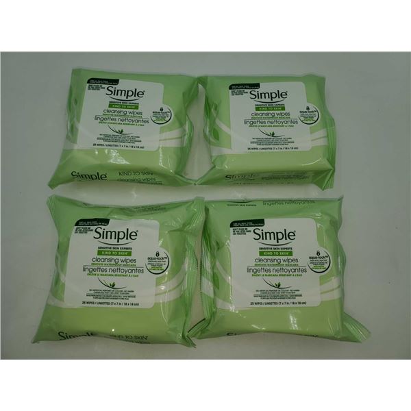 Simple Makeup Cleansing Wipes (4 x 25)