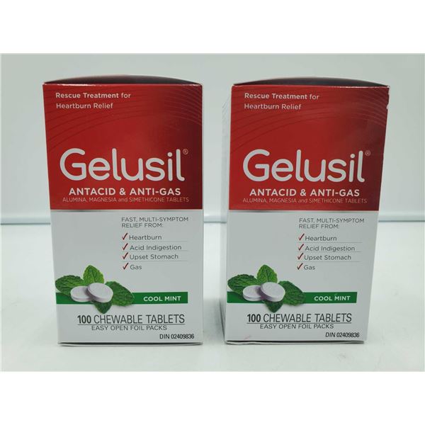 Gelusil Antacid & Anti-Gas Chewable Tablets (2 x 100)