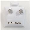Image 4 : 14K White Gold Diamonds(0.72Ct,I2-I3,G-H) Lady'S Cast Stud Earrings (~weight 0.79g), Made in Canada,