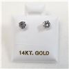 Image 3 : 14K White Gold Diamonds(0.38Ct,I1-I3,F-G) Unisex Cast Stud Earrings (~weight 0.46g), Made in Canada,