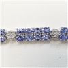 Image 3 : Silver Tanzanite(11.2ct) 66 Oval Mix Cut Tanzanite Bracelet (~length 7 inches) (~weight 17.7g), Appr