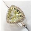 Image 3 : 10K Yellow Gold Lemon Quatz(4ct) Diamonds(0.27Ct,I1-I3,G-I) 27 Side Diamonds Ring (~Size 6.75) (~wei