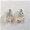 Image 1 : 14K Yellow Gold Opal(0.95ct) Diamonds(0.03Ct,I1-I2,G-H) Earrings (~weight 1.18g), Made in Canada, Ap