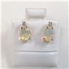 Image 3 : 14K Yellow Gold Opal(0.95ct) Diamonds(0.03Ct,I1-I2,G-H) Earrings (~weight 1.18g), Made in Canada, Ap