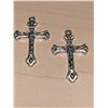 Image 3 : Mexico Day of the Dead Lot of 2 Crucifix .925 Silver Pendants