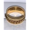 Image 3 : Ladies 14K GP Roman Numeral Chain Spinner Ring NEW size 7