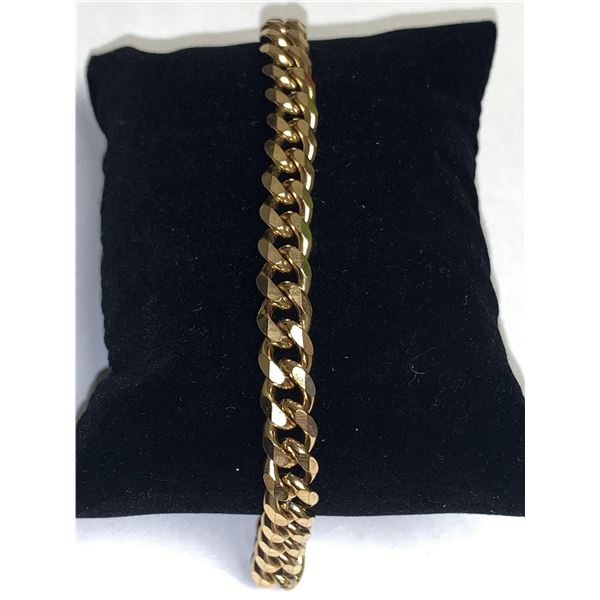 Heavy cubana Link 14K GP Bracelet 16cm length