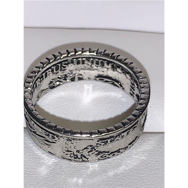 USA Silver Dollar Style Shaped Mens Ring size 10