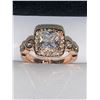 Image 2 : Ladies 14K GP Rose with cusion cut .95 Carat Solitaire Stone size 7 promise ring