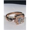 Image 3 : Ladies 14K GP Rose with cusion cut .95 Carat Solitaire Stone size 7 promise ring