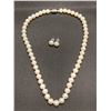 Image 1 : White Akoya Cultured Pearl Necklace 18 inch with matching earrings NEW necklace has 51 x 8.0mm pearl