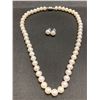 Image 3 : White Akoya Cultured Pearl Necklace 18 inch with matching earrings NEW necklace has 51 x 8.0mm pearl