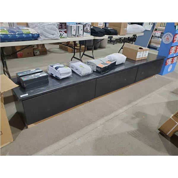 *NEW* 3 Large Drawer Entrance Wooden Bench with 4 Pillar for overhead shelf. 111x19x18"