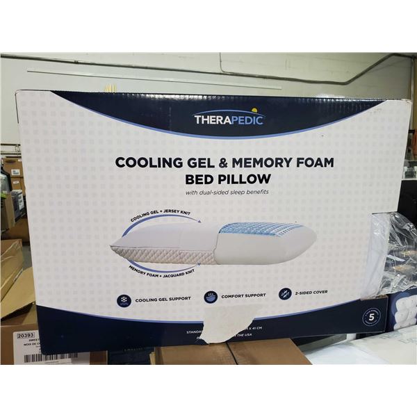 *NEW* Therapedic Cooling Gel & Memory Foam Bed Pillow  Standard Size