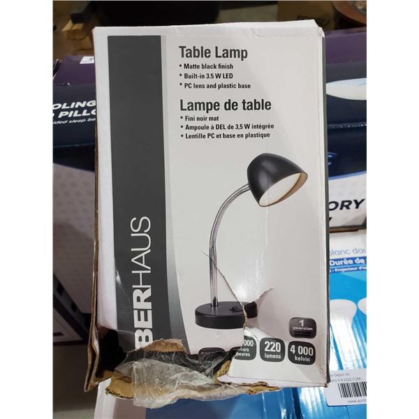 *NEW* Uber Haus Table Lamp, Matte Black with Built in 3.5W LED 11.42x8.66"