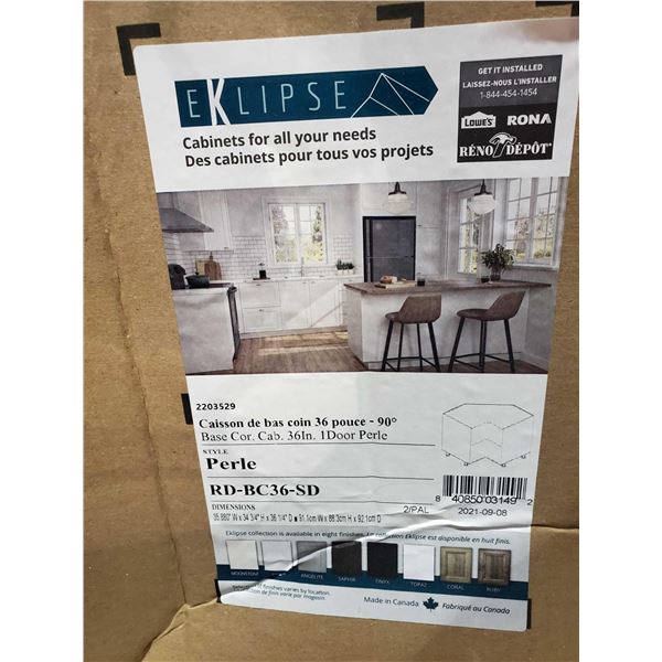 *NEW* Eklipse Cabinets Base Cabinet Corner Unit - White