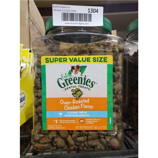 Greenies Feline Dental Treats - Super Value Size - Oven Roasted Chicken 595g