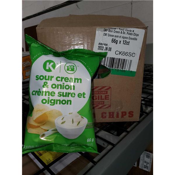 Circle K Sour Cream & Onion Potato Chips 12x66g