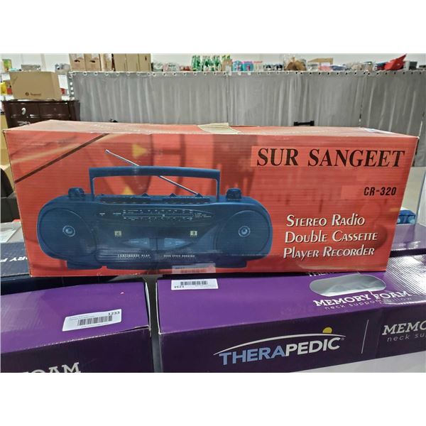 *NEW* Sur Sanget Retro Style Stereo Radio with Double Casette Player