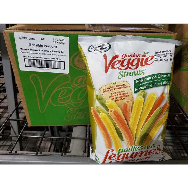 Sensible Portions Garden Veggie Straws - Rosmary & Olive Oil 12x120g
