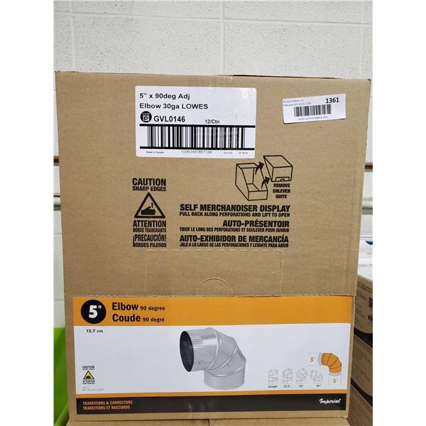 *NEW* Imperial 5" 90Degree Duct Elbow Lot of 12