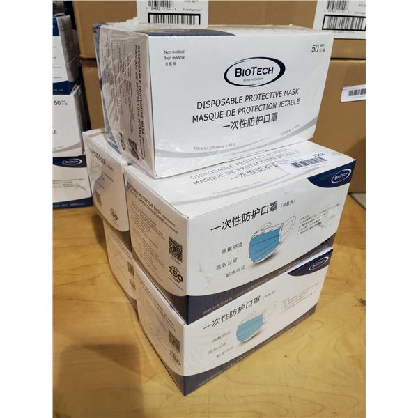 *NEW* BioTech 3 Ply Disposable Face Masks 5X50