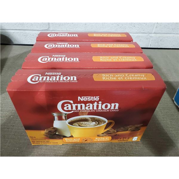 Nestle Carnation Hot Chocolate Mix Lot of 4 boxes 10X25g Per Box