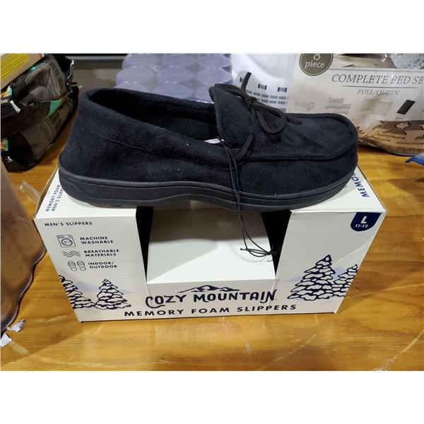 *NEW* Cozy Mountain Foam Slippers - Grey with Hard Sole - Size L (Mens 11-12)