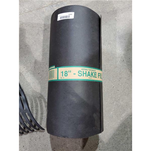 New Roll of ashphalt Roof Shake Felt 18" wide - 215Sq ft/roll