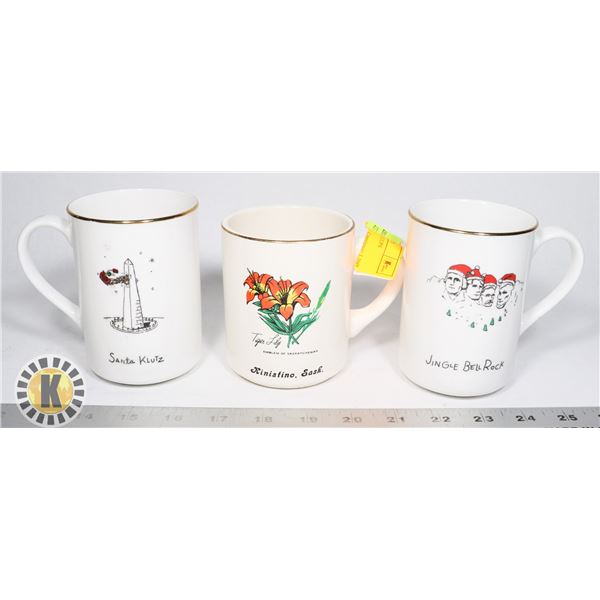 LOT OF 3 COLLECTIBLE MUGS
