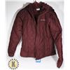 Image 1 : WOMENS COLUMBIA MAROON FAUX LINED PUFFER SIZE S