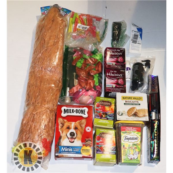 FLAT OF ASSORTED ITEMS INCL.FACIAL CREAM/ TEAS