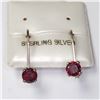 Image 1 : SILVER GARNET 19" EARRINGS, MADE IN CANADA