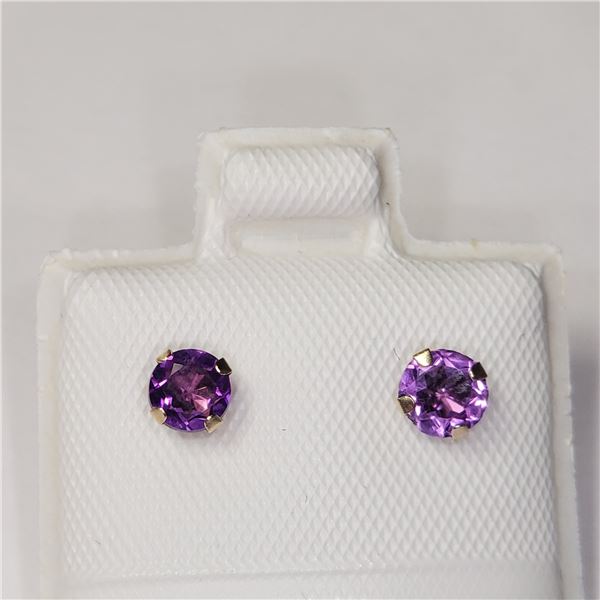 10K YELLOW GOLD AMETHYST(0.5CT) EARRINGS