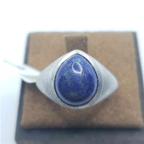 SILVER LAPIS (4.8CT) RING SIZE 9